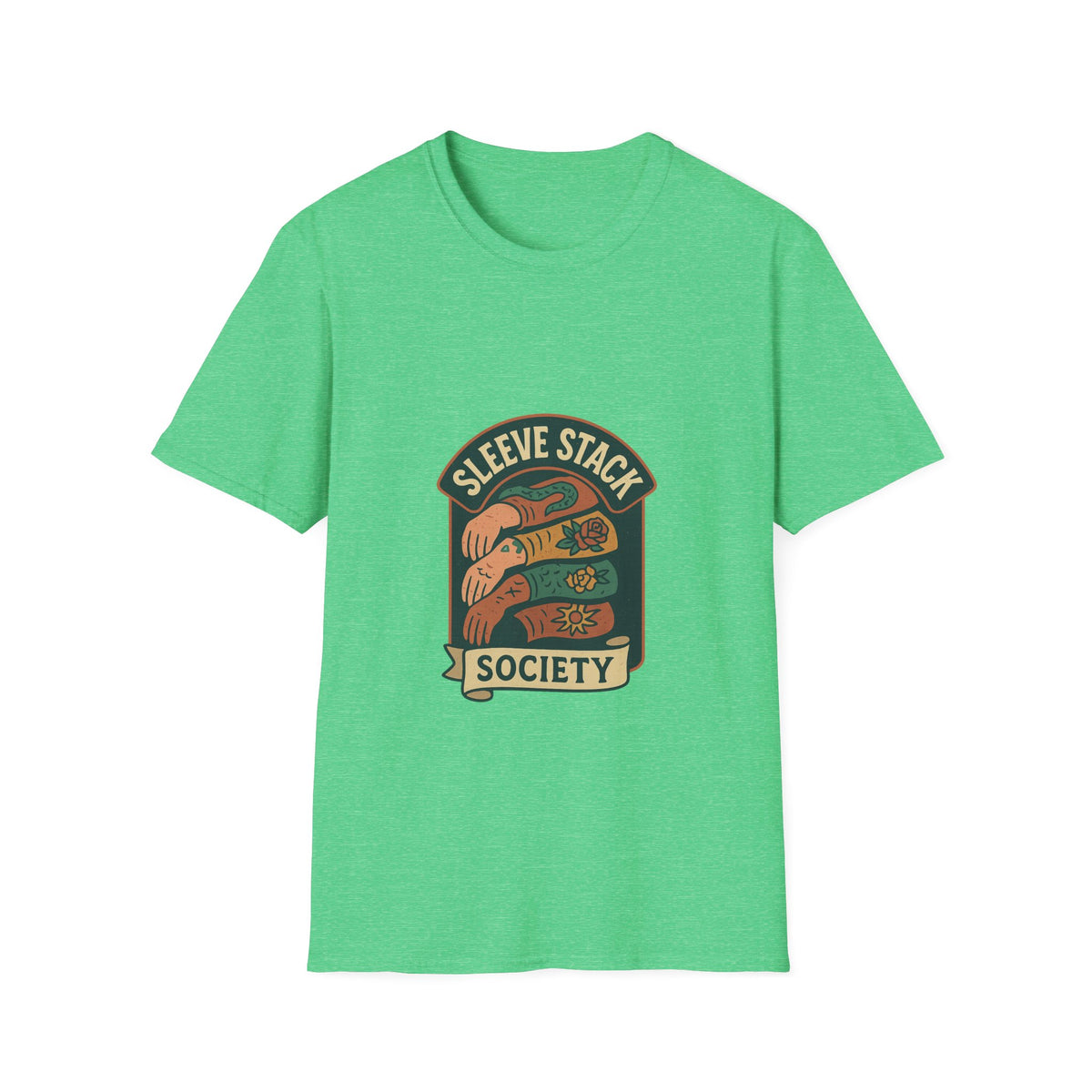 Sleeve Stack Society T-Shirt — Vintage Tattoo Sleeve Graphic Tee - Trending Now - October 2026