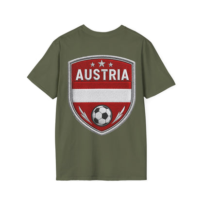 Austria  Alpine Charge Soccer T-Shirt — Mountain Football Graphic Tee -