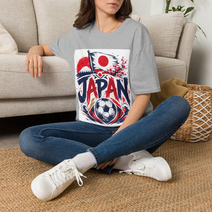 Japan Soccer T-Shirt — Japanese Flag & Cherry Blossom Football Graphic
