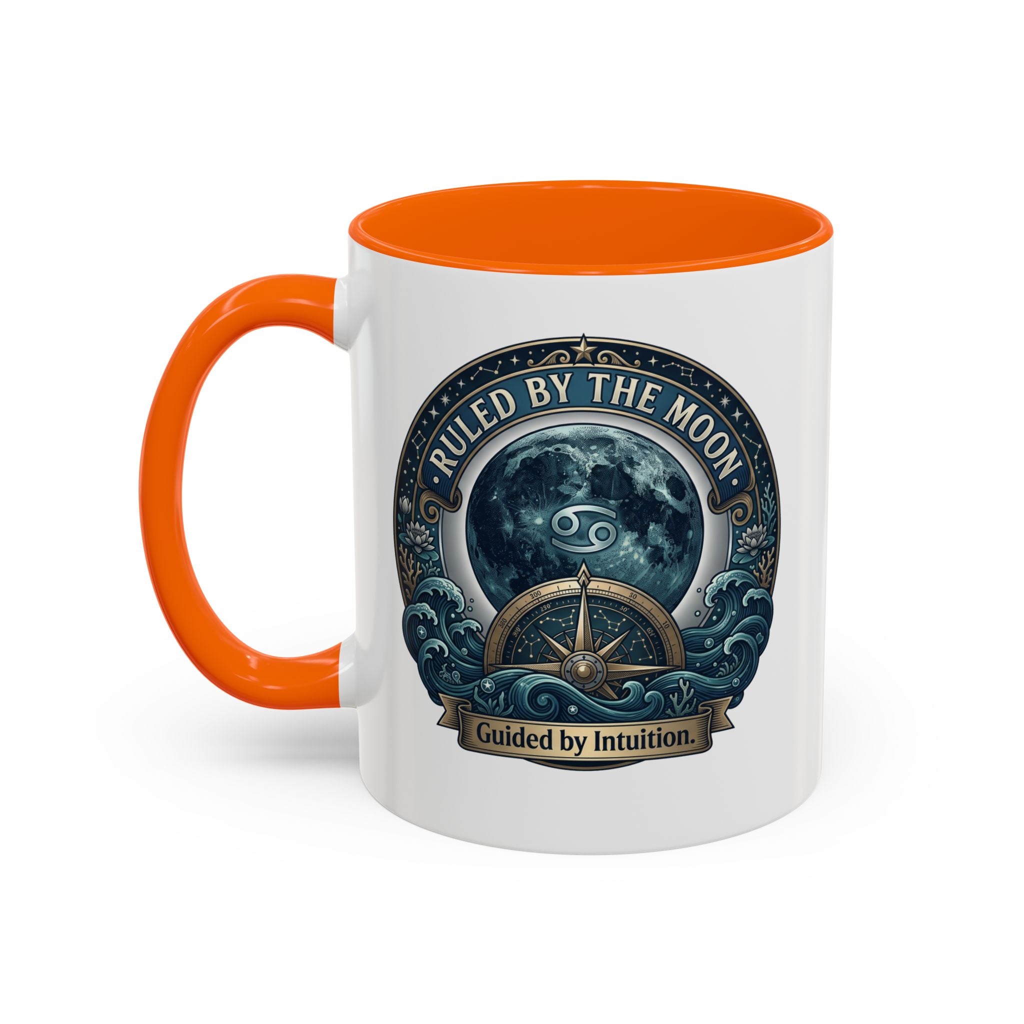Ruled by the Moon Accent Coffee Mug — Zodiac Cancer Astrology 11/15oz