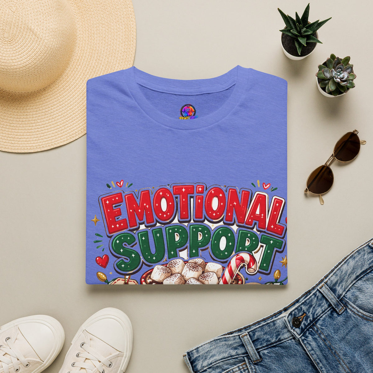 Emotional Support Cocoa T-Shirt — Holiday Hot Chocolate Graphic Tee