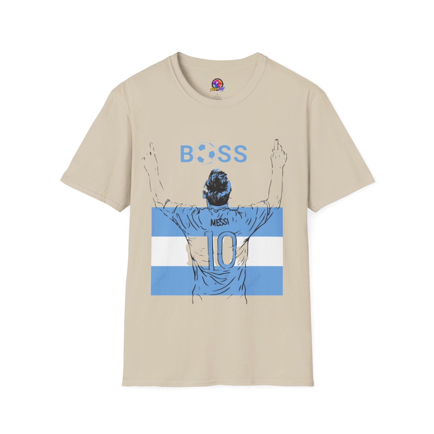 Soccer Boss T‑Shirt — 'BOSS' Striped Football Player Graphic Tee