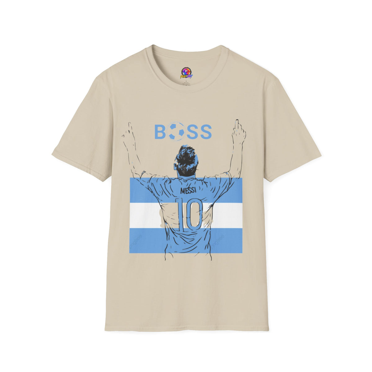 Soccer Boss T‑Shirt — 'BOSS' Striped Football Player Graphic Tee