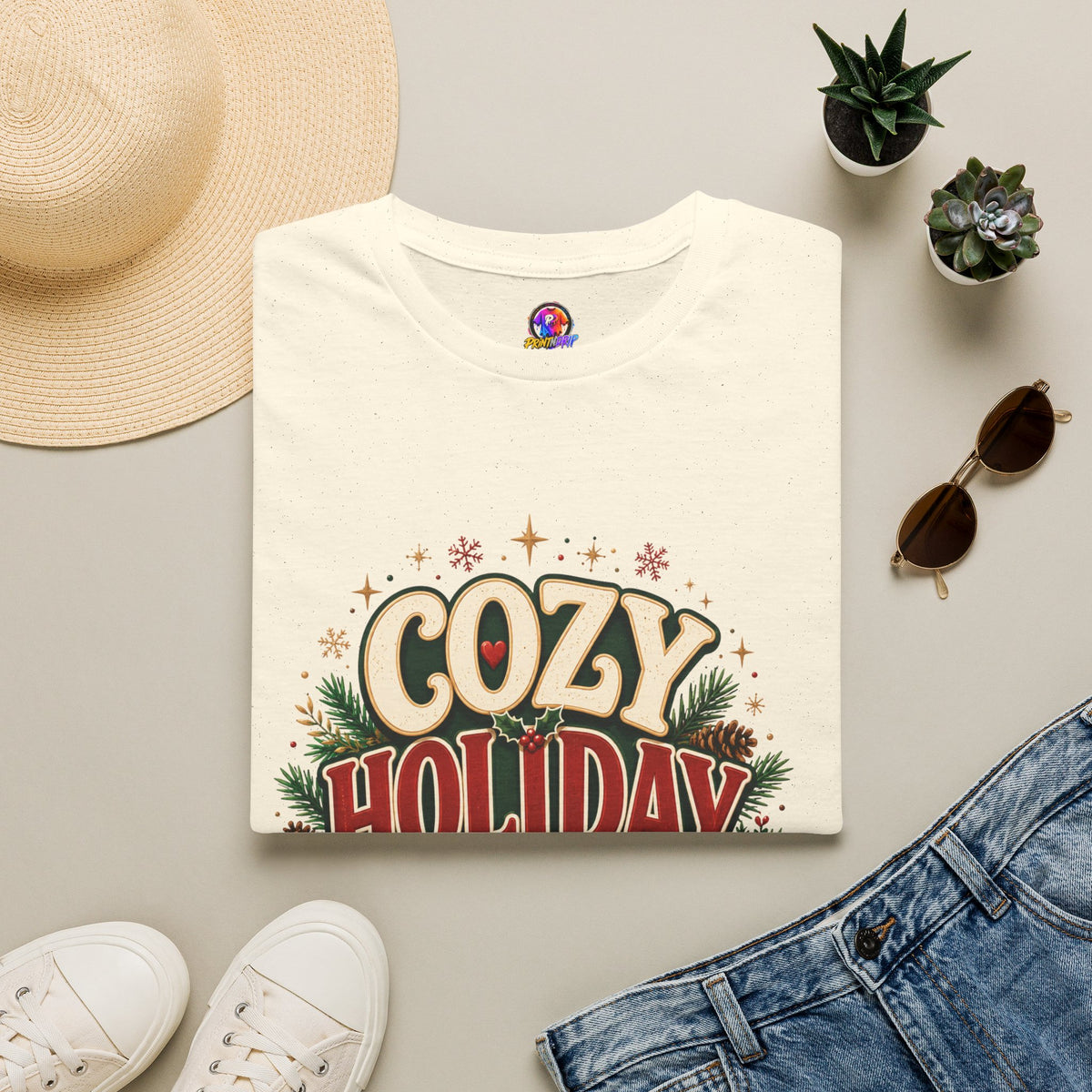 Cozy Holiday Club T-Shirt — Festive Christmas Cozy Cocoa Graphic Tee