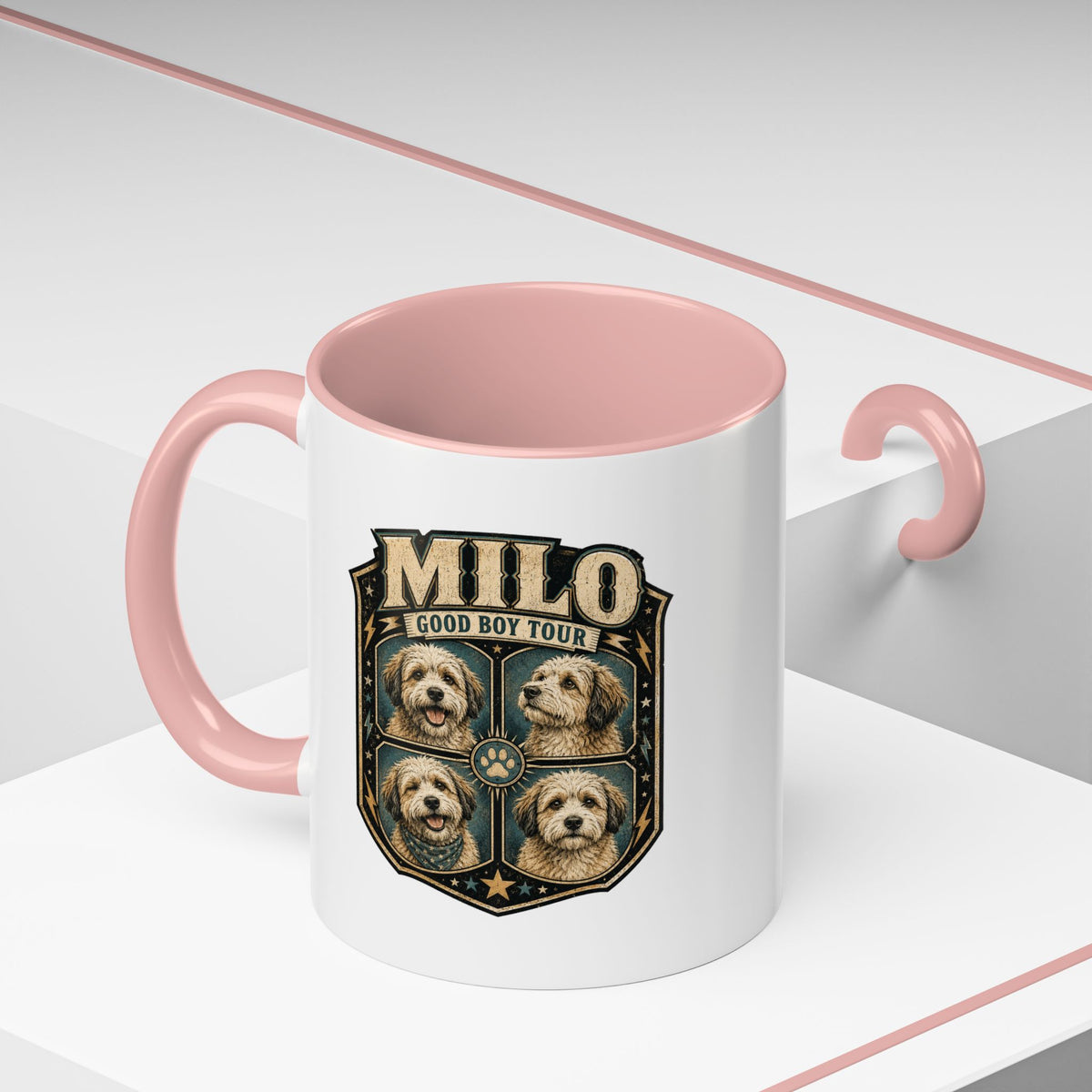 Milo Bailey Dog Dad Mom Milo 'Good Boy Tour' Accent Coffee Mug – Personalized Dog Lover Gift