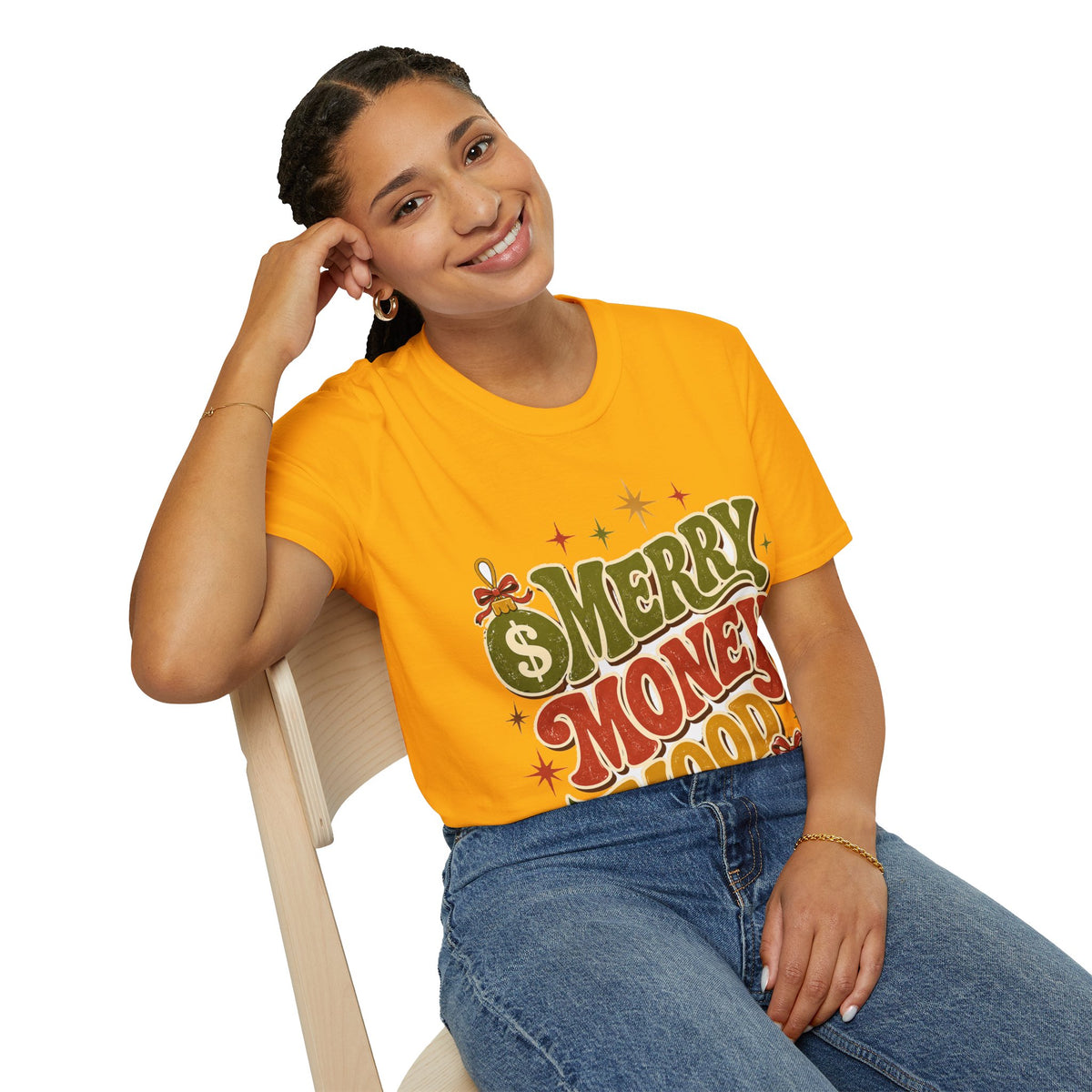 Merry Money Mood T‑Shirt — Retro Holiday Graphic Tee