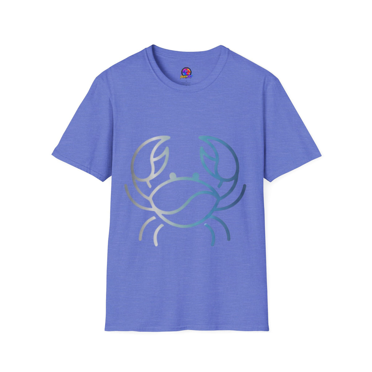 Crab Graphic T-Shirt — Coastal Blue Minimalist Beach Tee