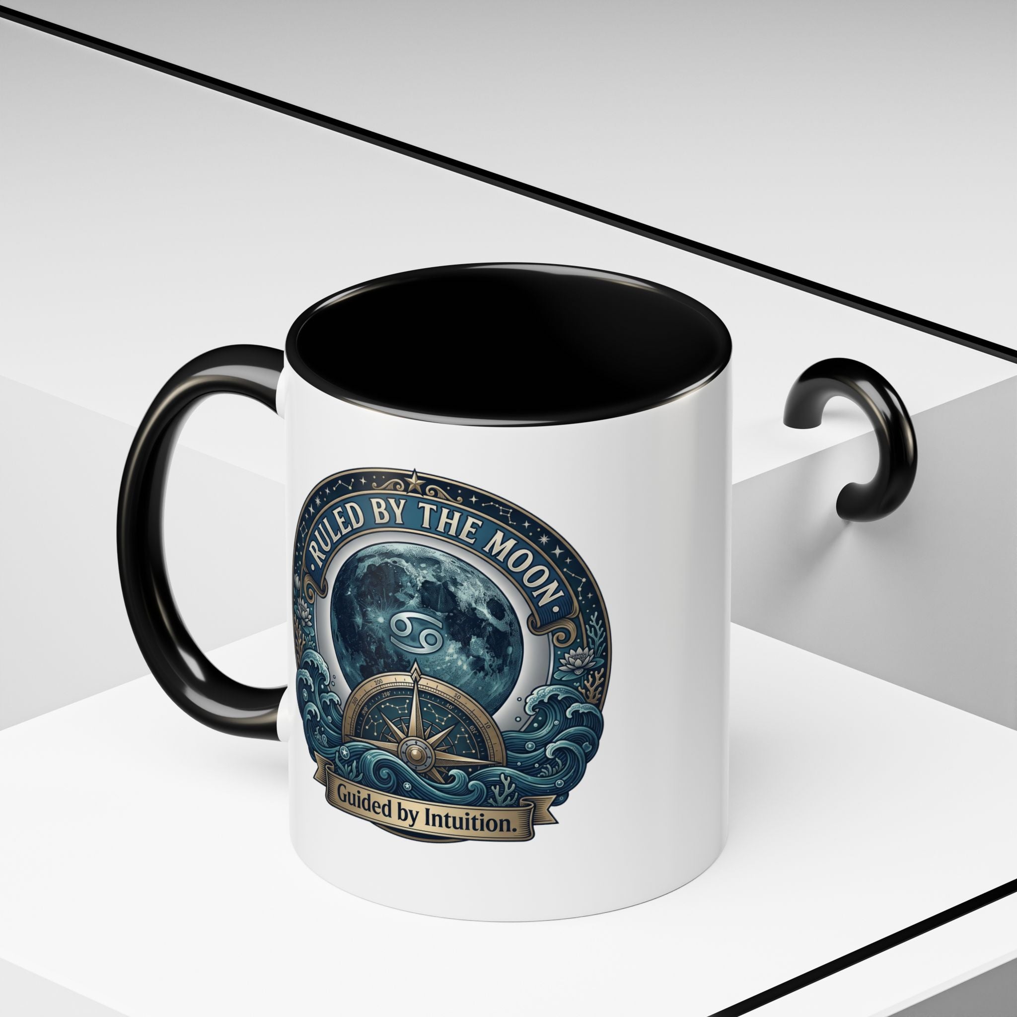 Ruled by the Moon Accent Coffee Mug — Zodiac Cancer Astrology 11/15oz
