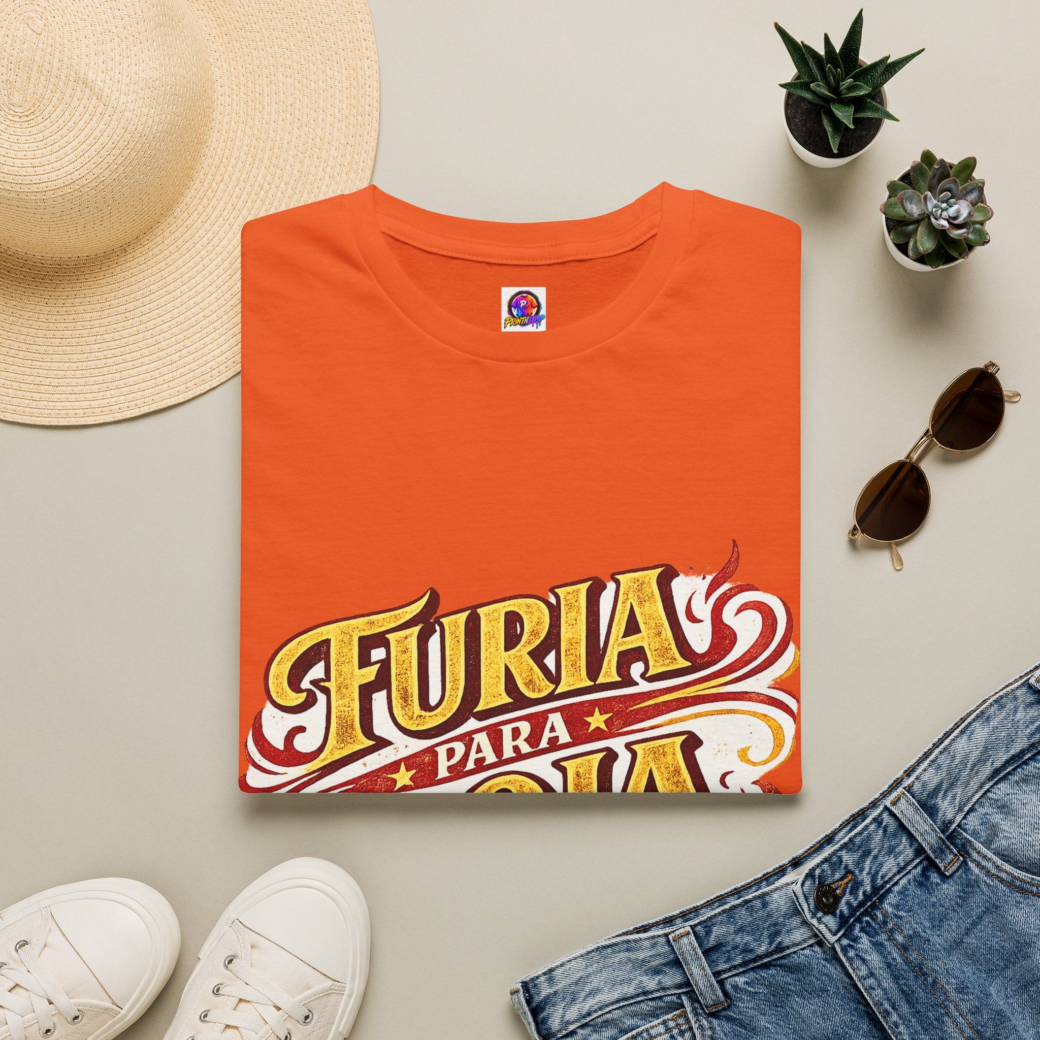 Spain Furia Para Roja T-Shirt — Vintage Flame Spanish Pride Soccer Tee