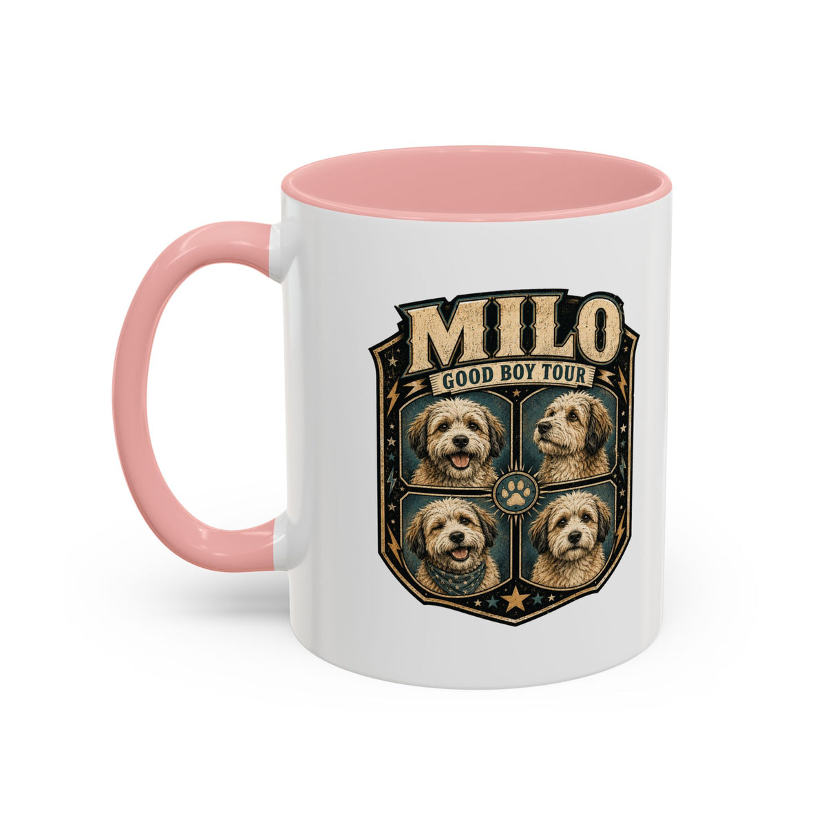 Milo Bailey Dog Dad Mom Milo 'Good Boy Tour' Accent Coffee Mug – Personalized Dog Lover Gift