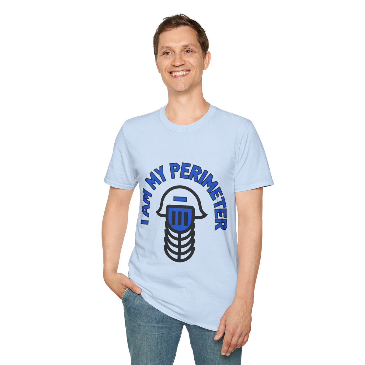 I Am My Perimeter Blue Jail Bars T-Shirt - Minimalist Graphic Quote Tee - Trending Now - September 2026