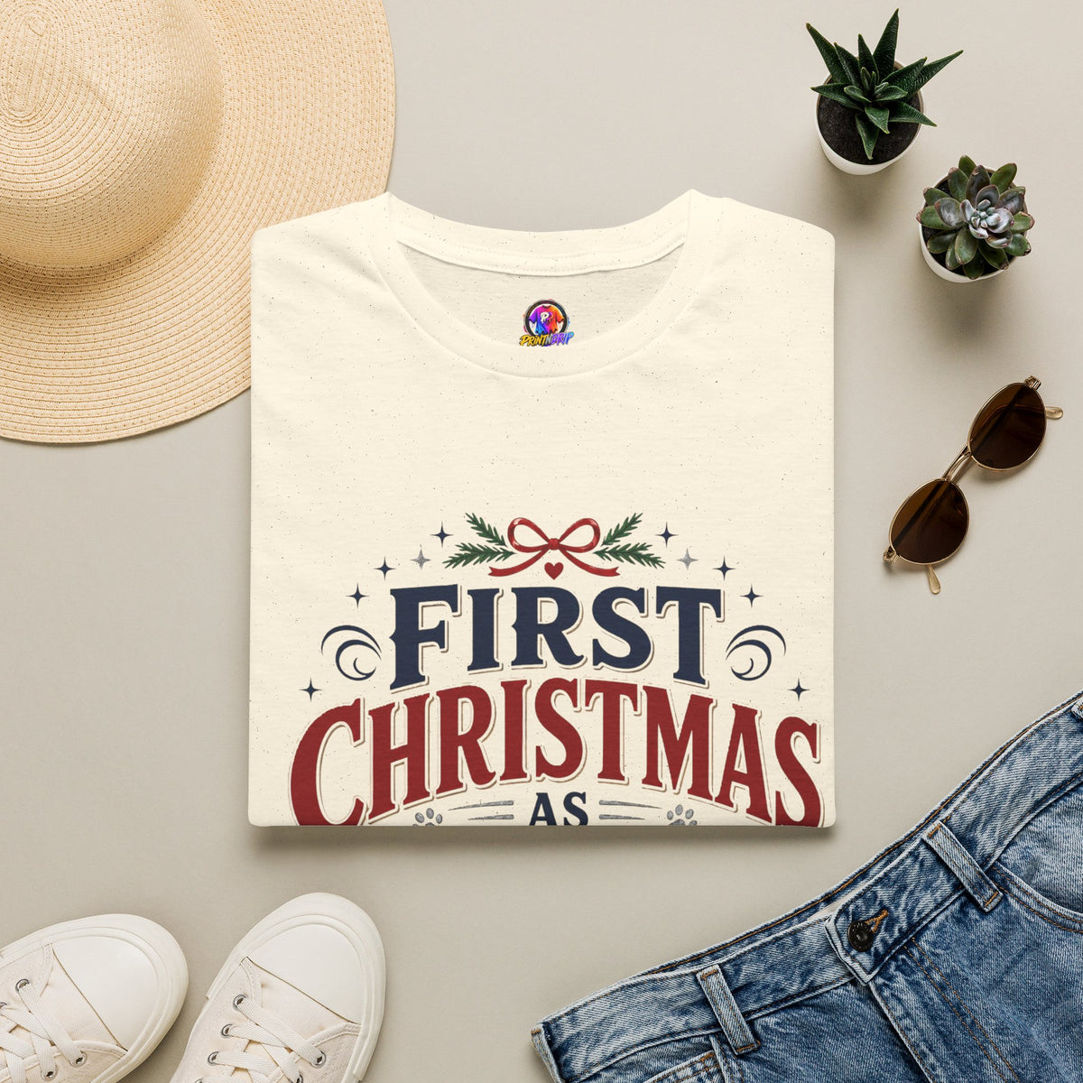 T-Shirt — "First Christmas as Pet Parents" Holiday Tee