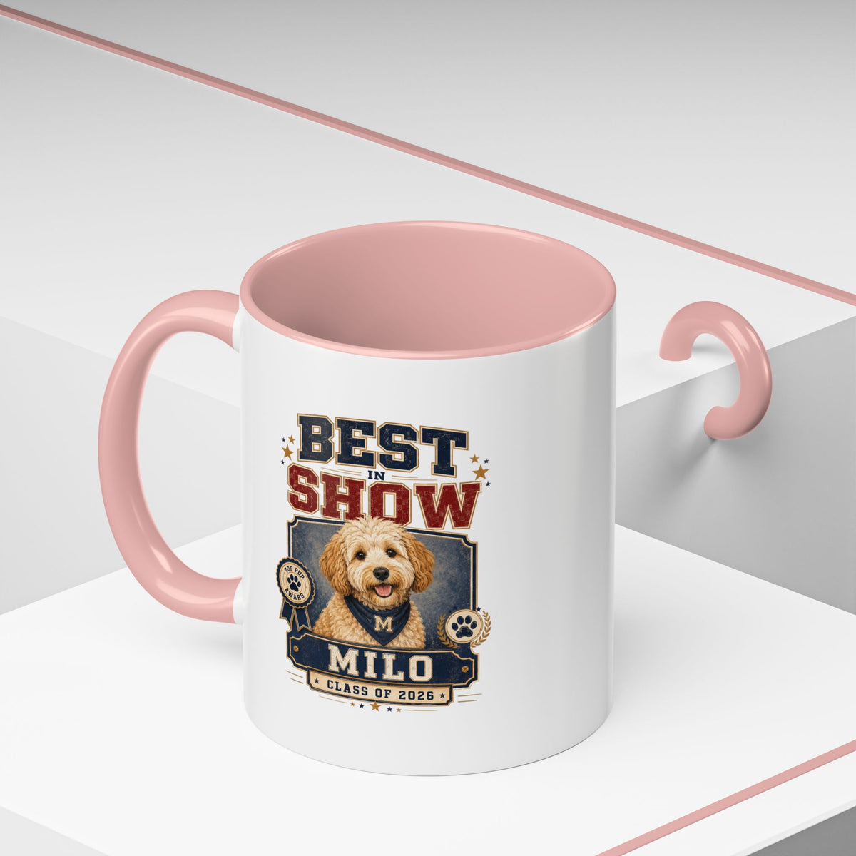 Milo Bailey Dog Dad Mom Best in Show Personalized Dog Photo Coffee Mug — Custom Name & Year