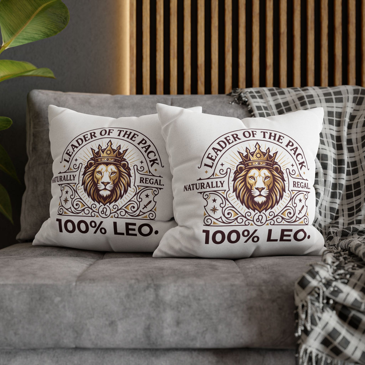 Leo Zodiac Leader Of The Pack Spun Polyester Square Pillowcase
