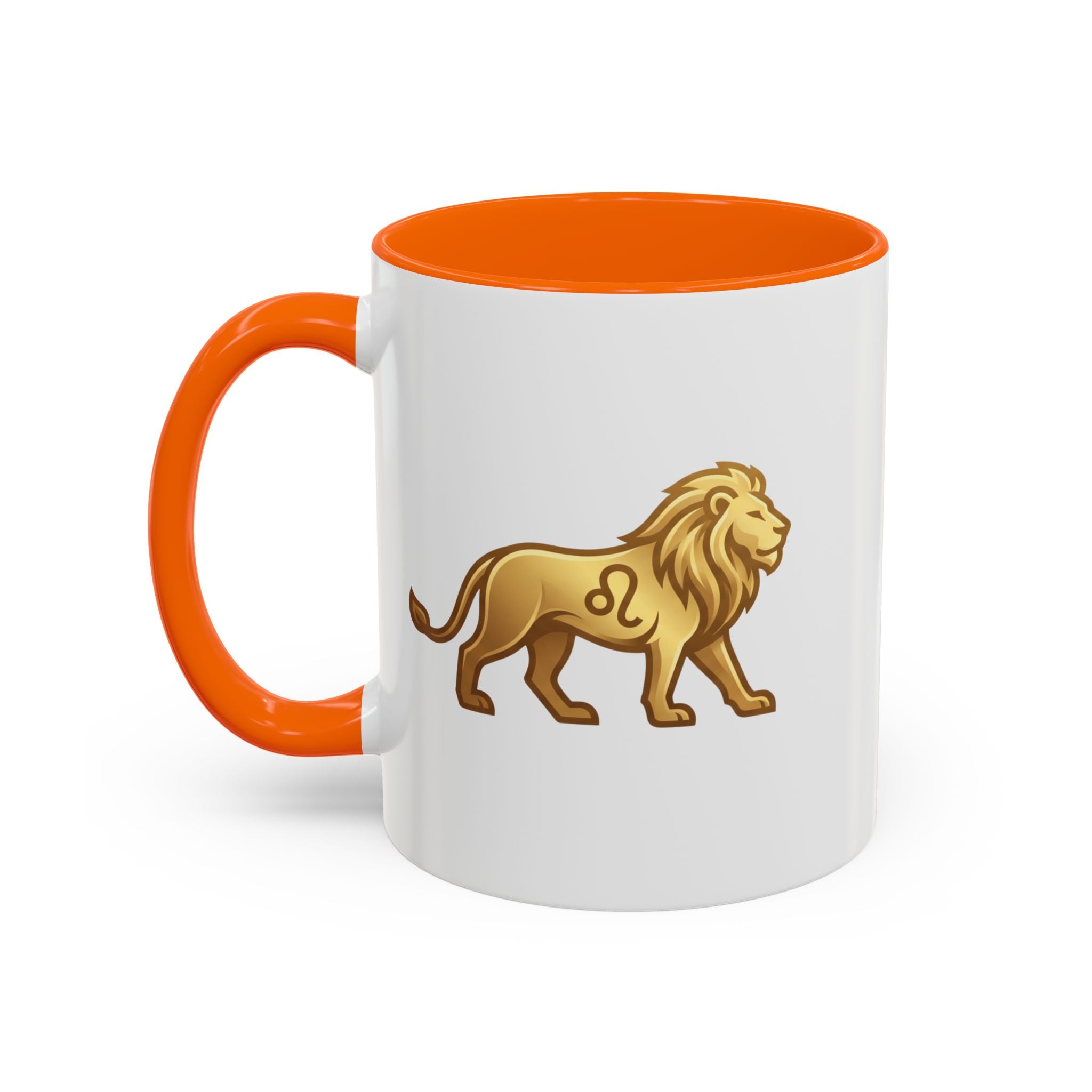 Leo Zodiac Coffee Mug — Gold Lion Accent Mug for Astrology Lovers