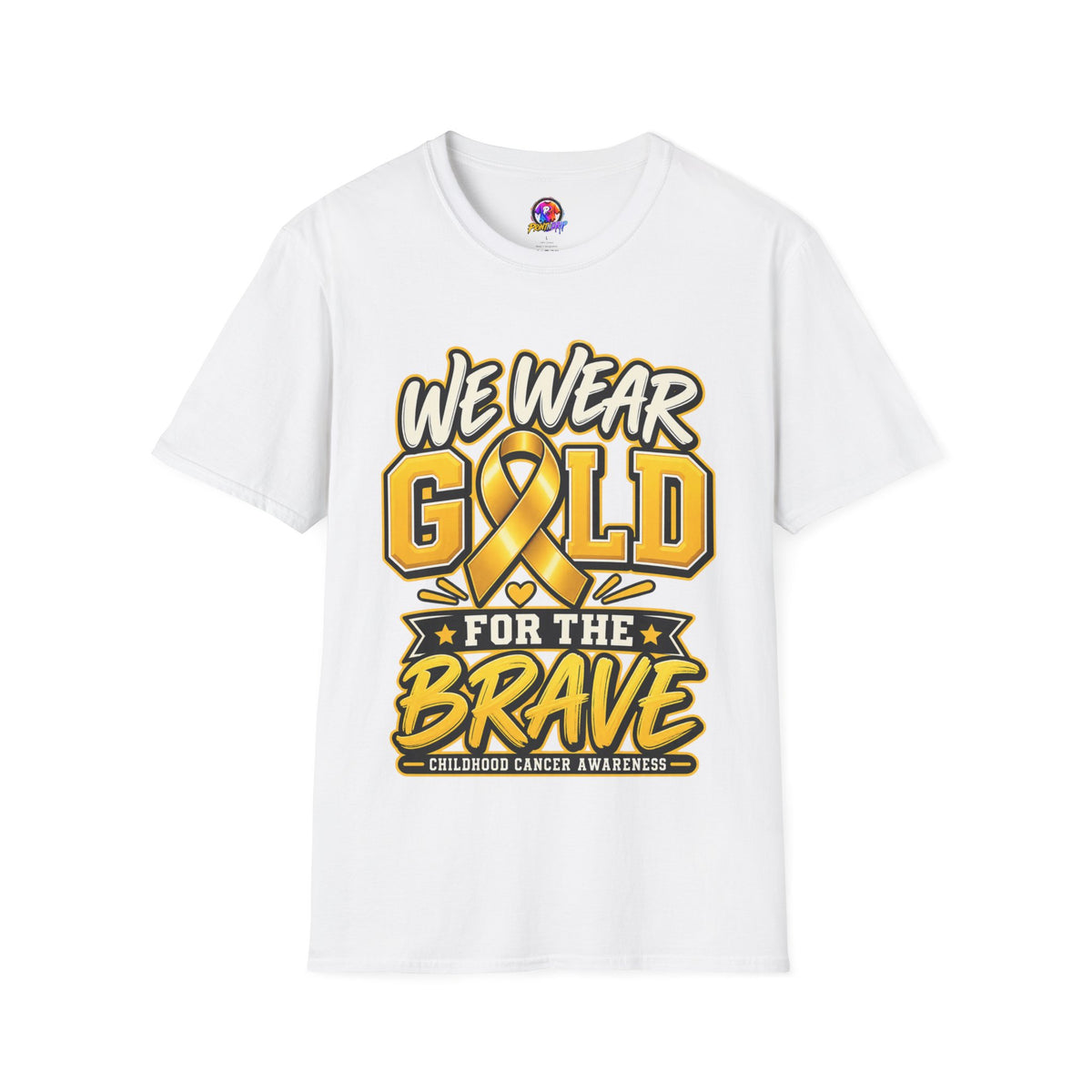 Childhood Cancer Awareness T-Shirt — "We Wear Gold For The Brave"