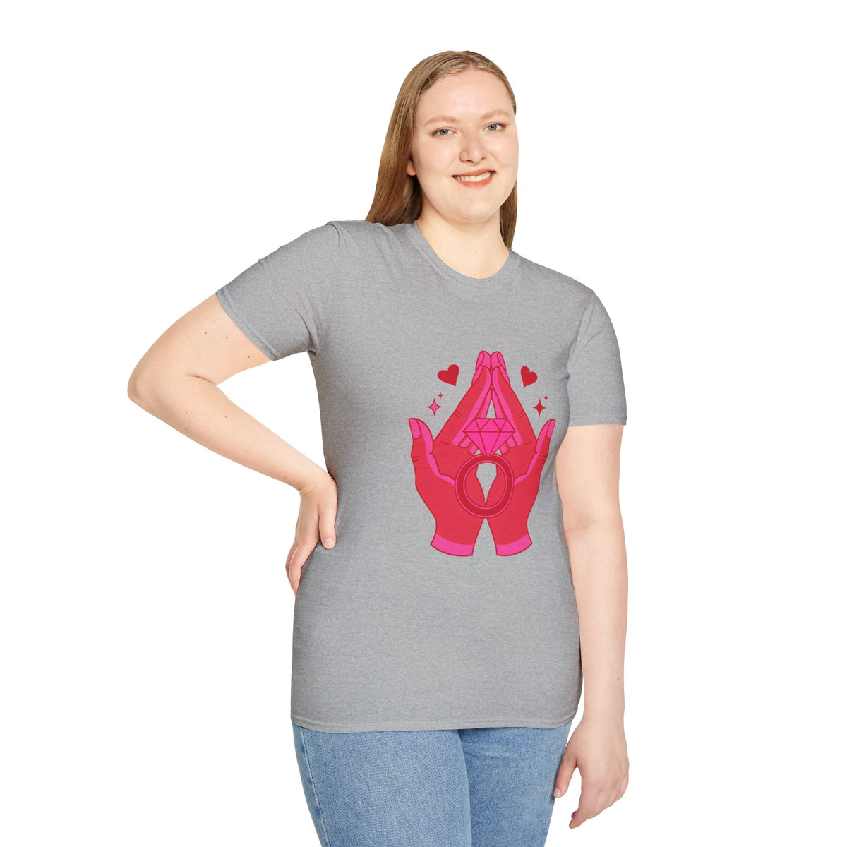 Manifested Hands Graphic T-Shirt — Pink Prayer Hands with Hearts - Trending Now - September 2026