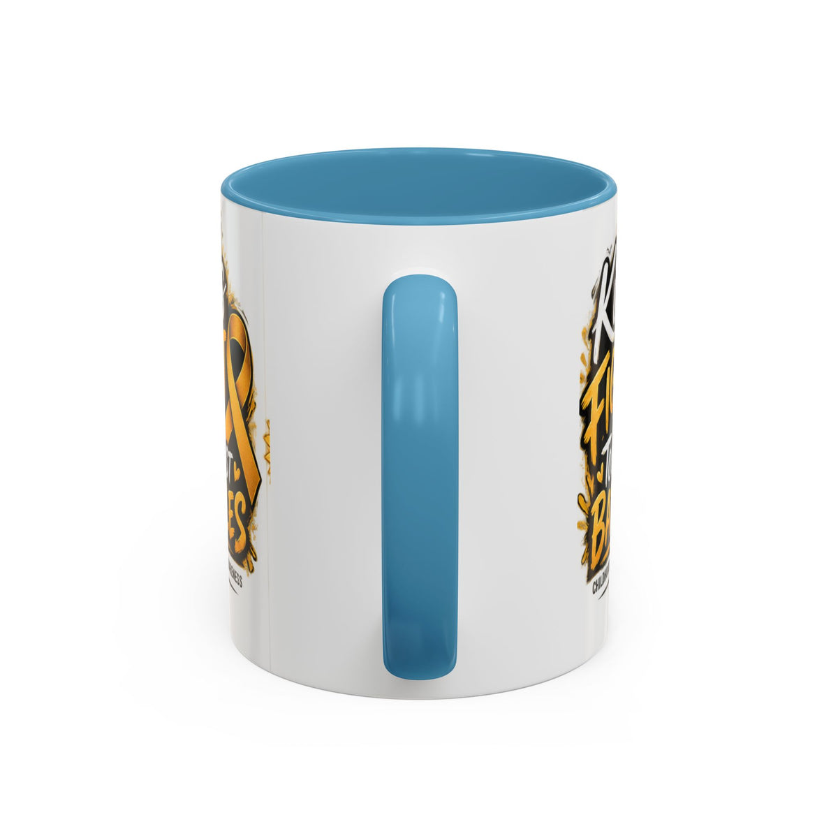Kids Fight The Toughest Battles Accent Coffee Mug — Childhood Cancer Awareness 11/15oz