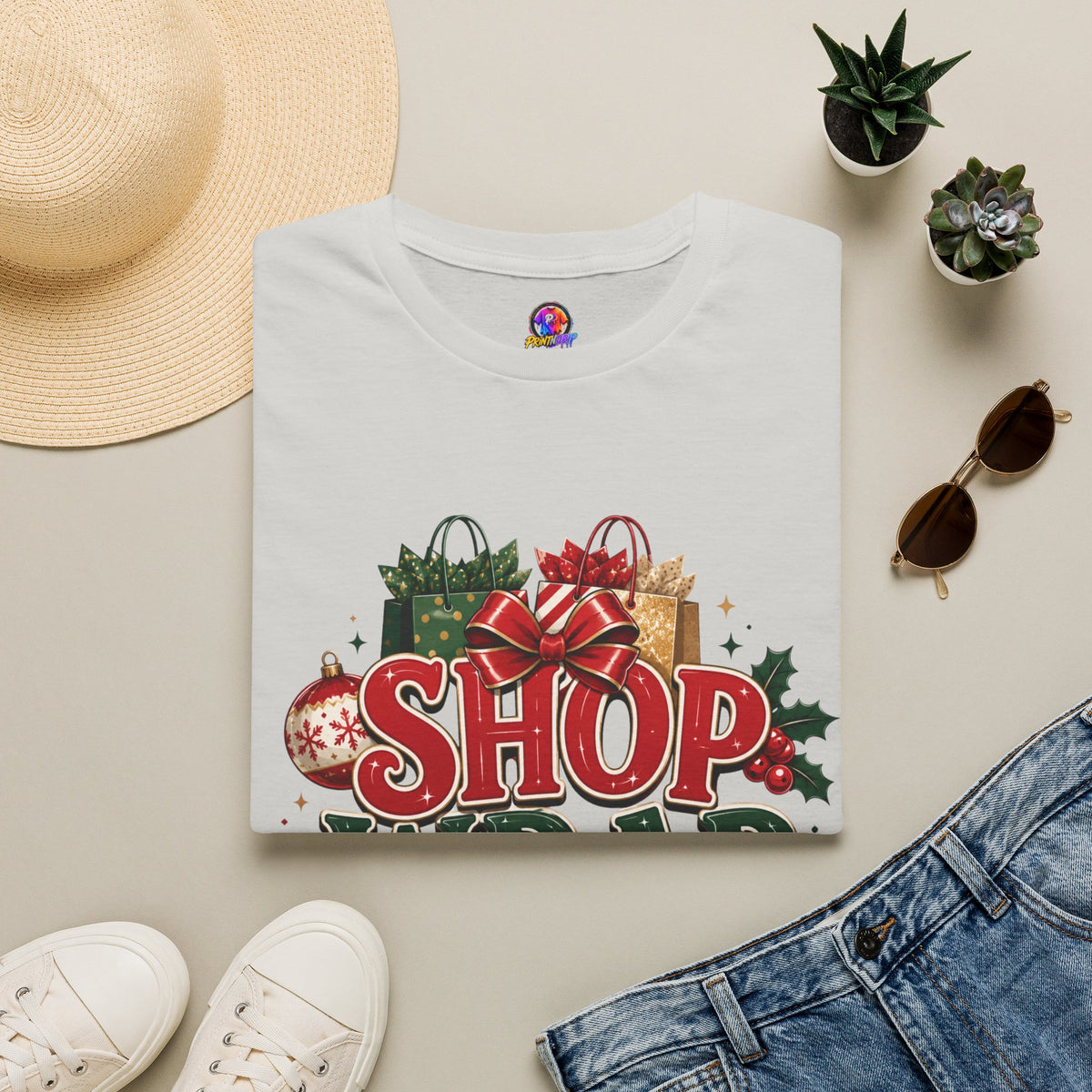 Christmas 'Shop Wrap Repeat' T-Shirt