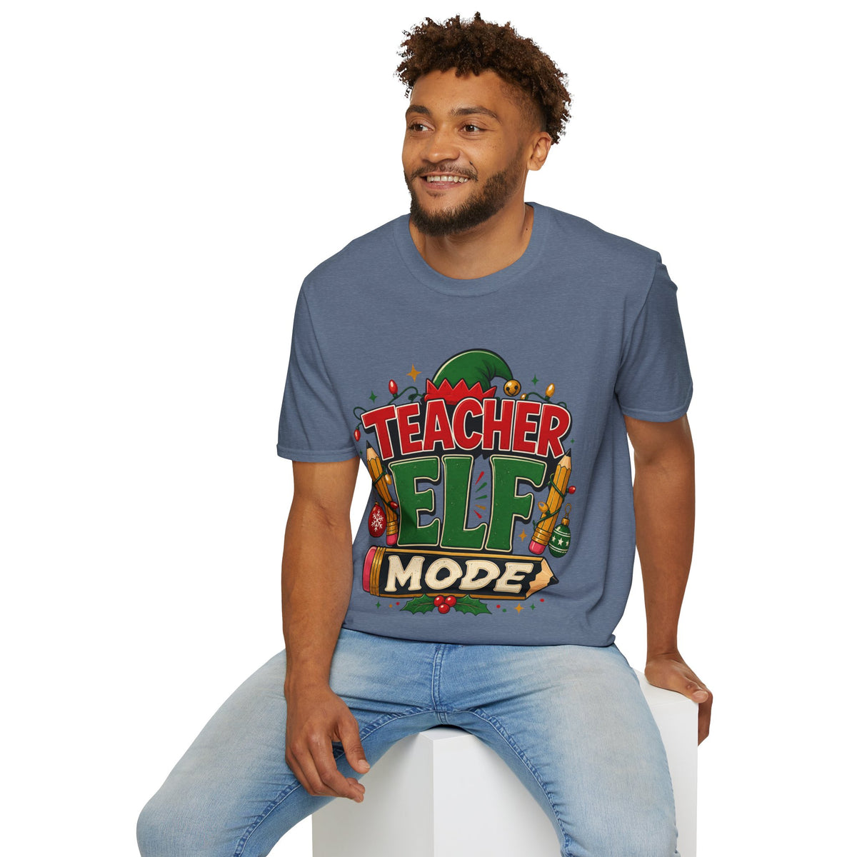 Teacher Elf Mode T-Shirt — Funny Christmas Teacher Holiday Tee