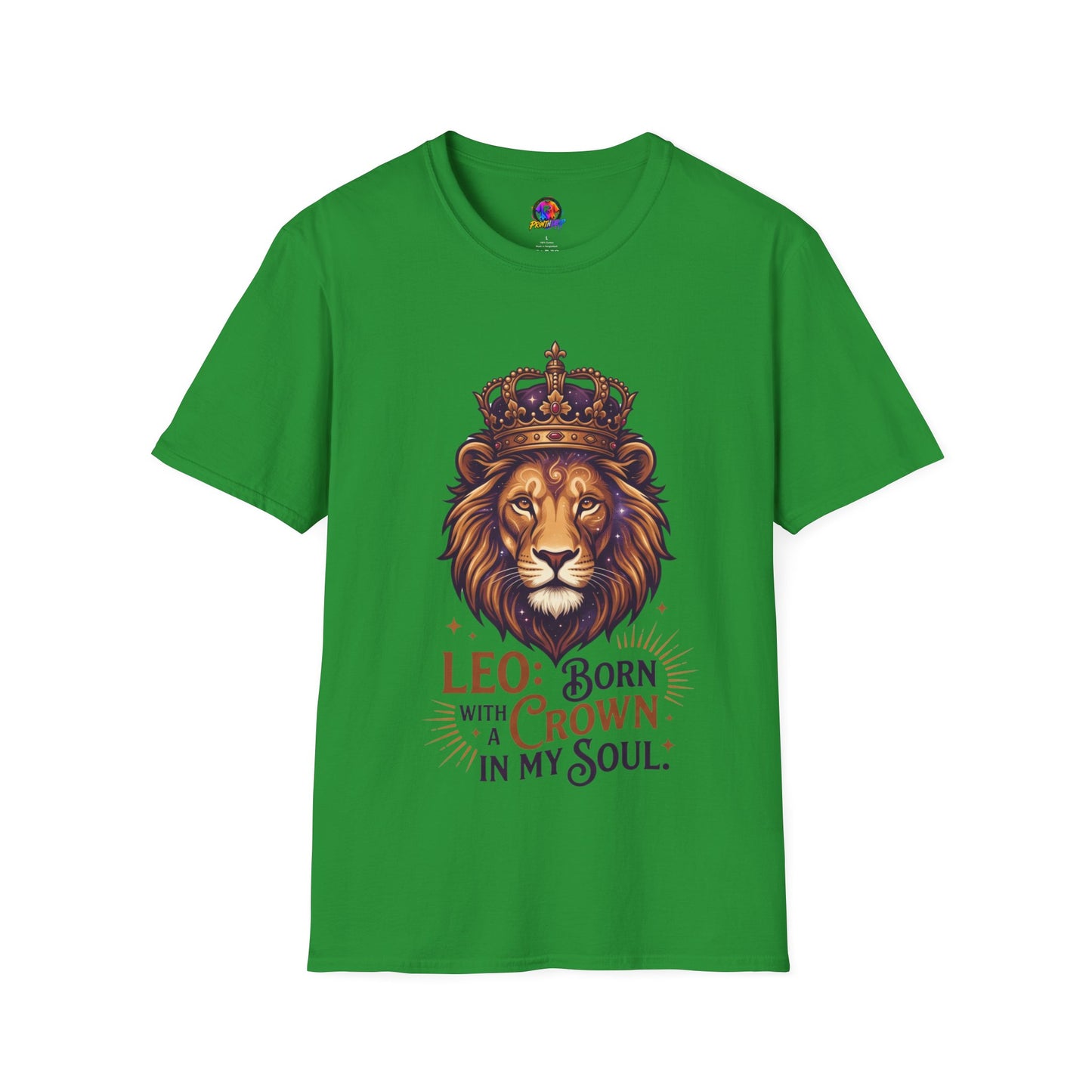 Leo Lion T-Shirt — "Born with a Crown in My Soul" Zodiac Graphic Tee