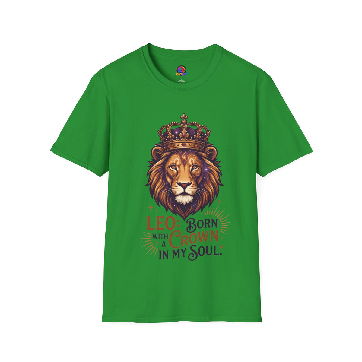Leo Zodiac Lion T-Shirt — "Born with a Crown in My Soul" Zodiac Graphic Tee