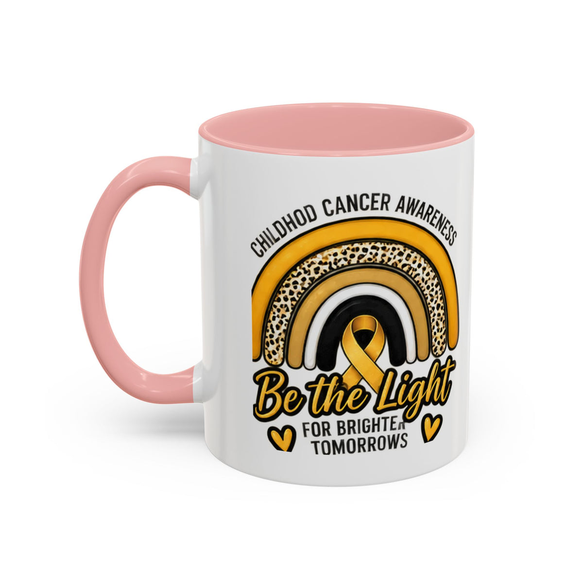 Childhood Cancer Awareness Accent Coffee Mug — "Be the Light" 11/15oz