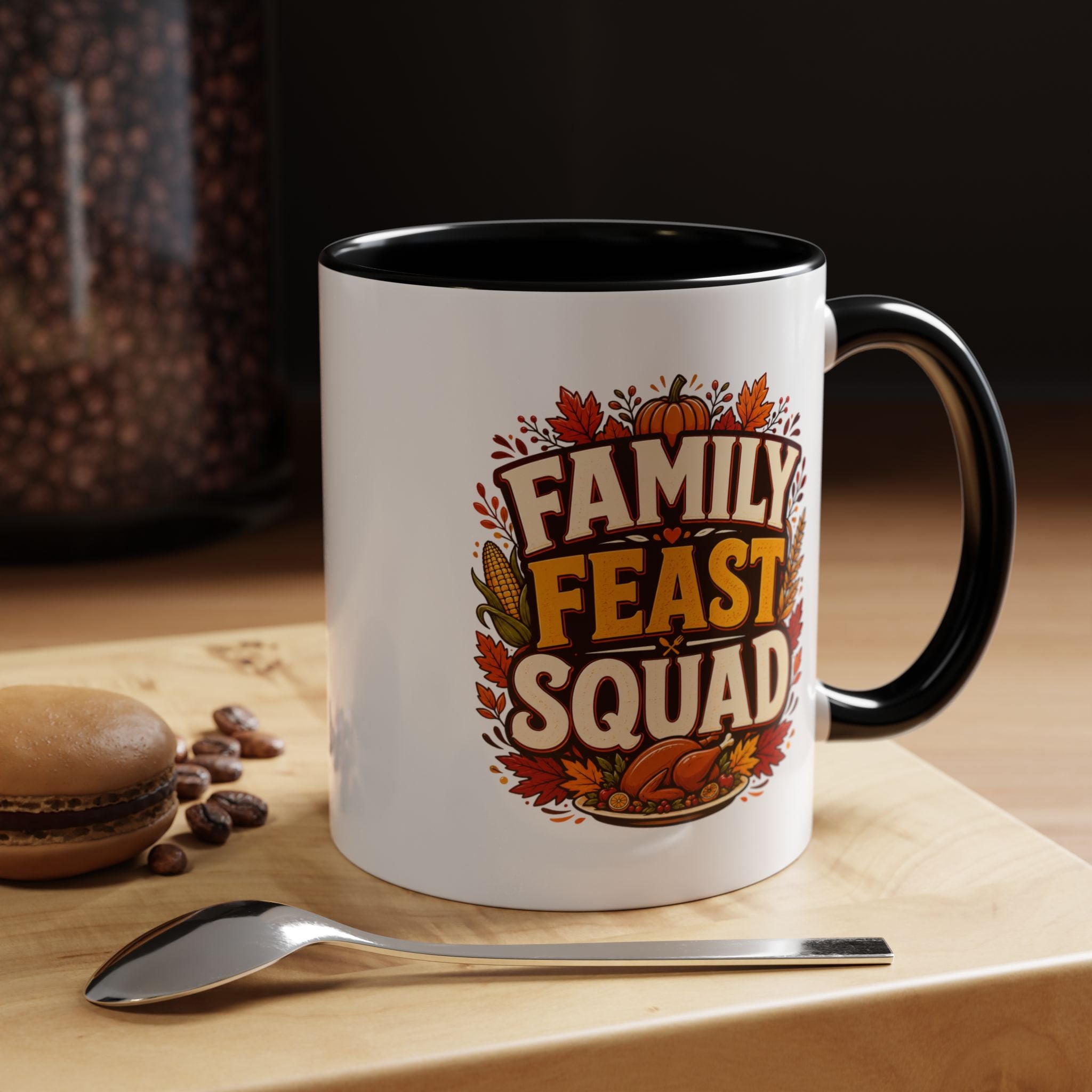 Thanksgiving Mug Family Feast Squad Coffee Mug — Thanksgiving Fall Holiday Accent Mug