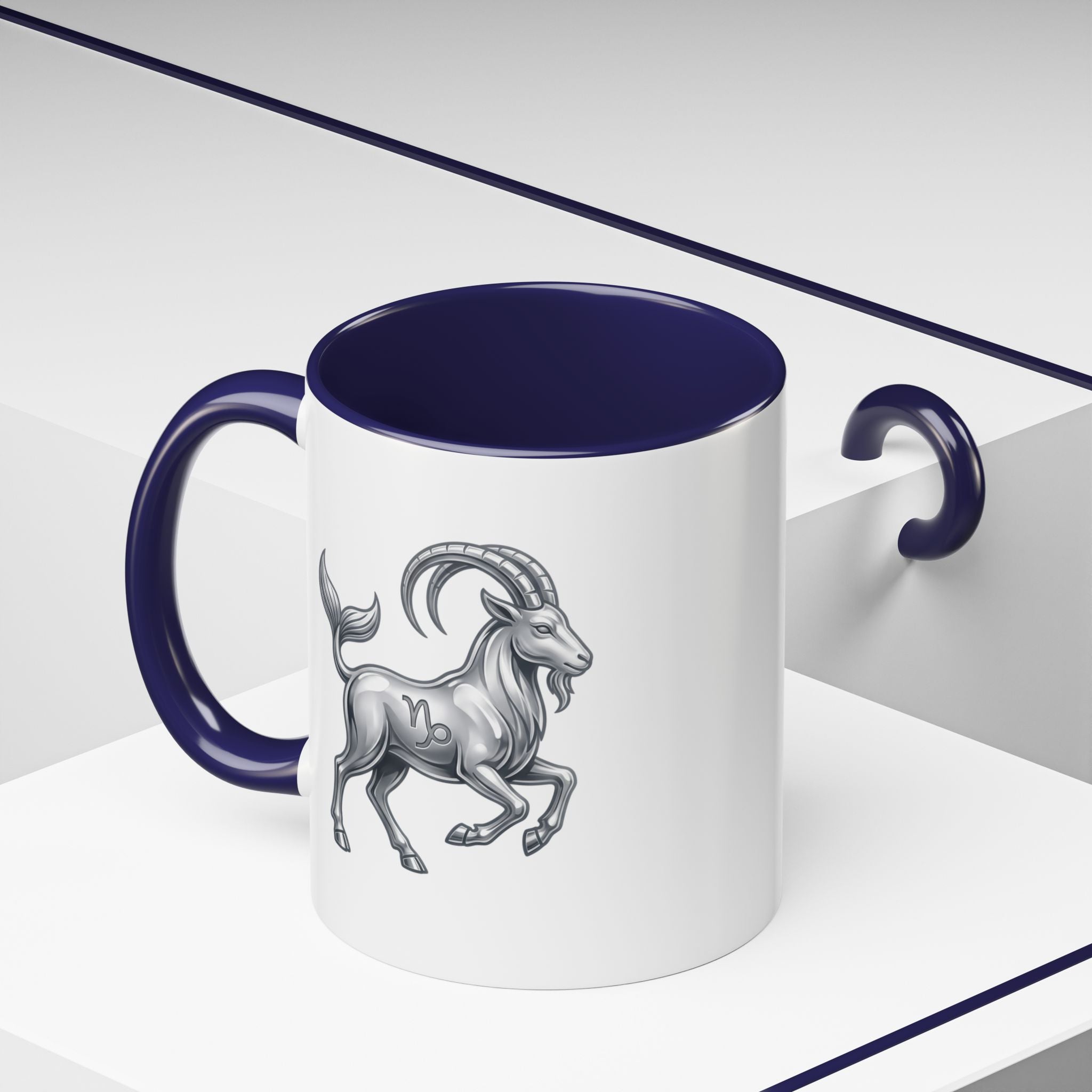 Capricorn Zodiac Accent Coffee Mug — Capricorn Goat Horoscope Gift