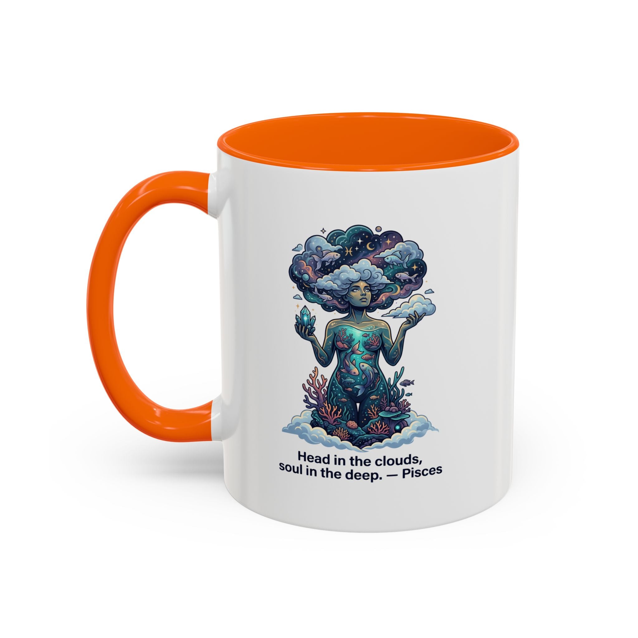 Pisces Coffee Mug — "Head in the clouds, soul in the deep" Accent Mug