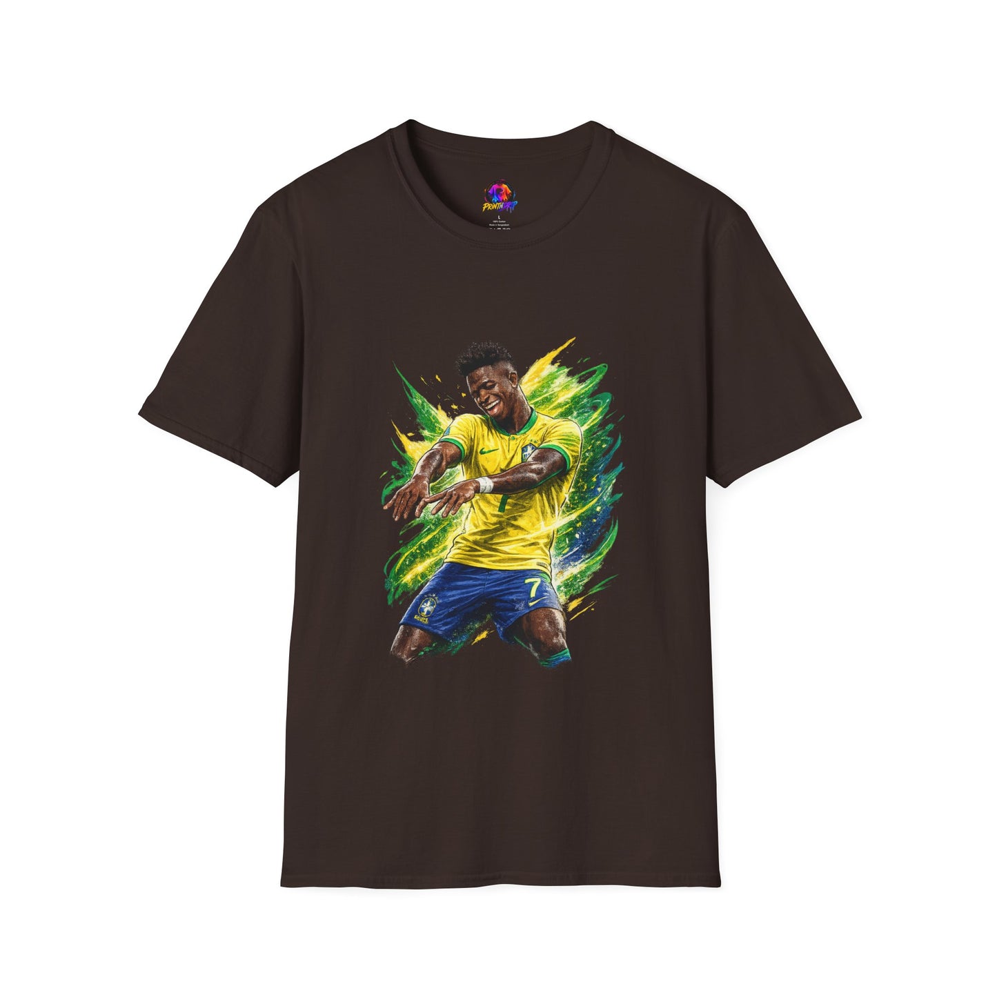 Brazil  Soccer Celebration T-Shirt — Brazilian Football Player Artwork
