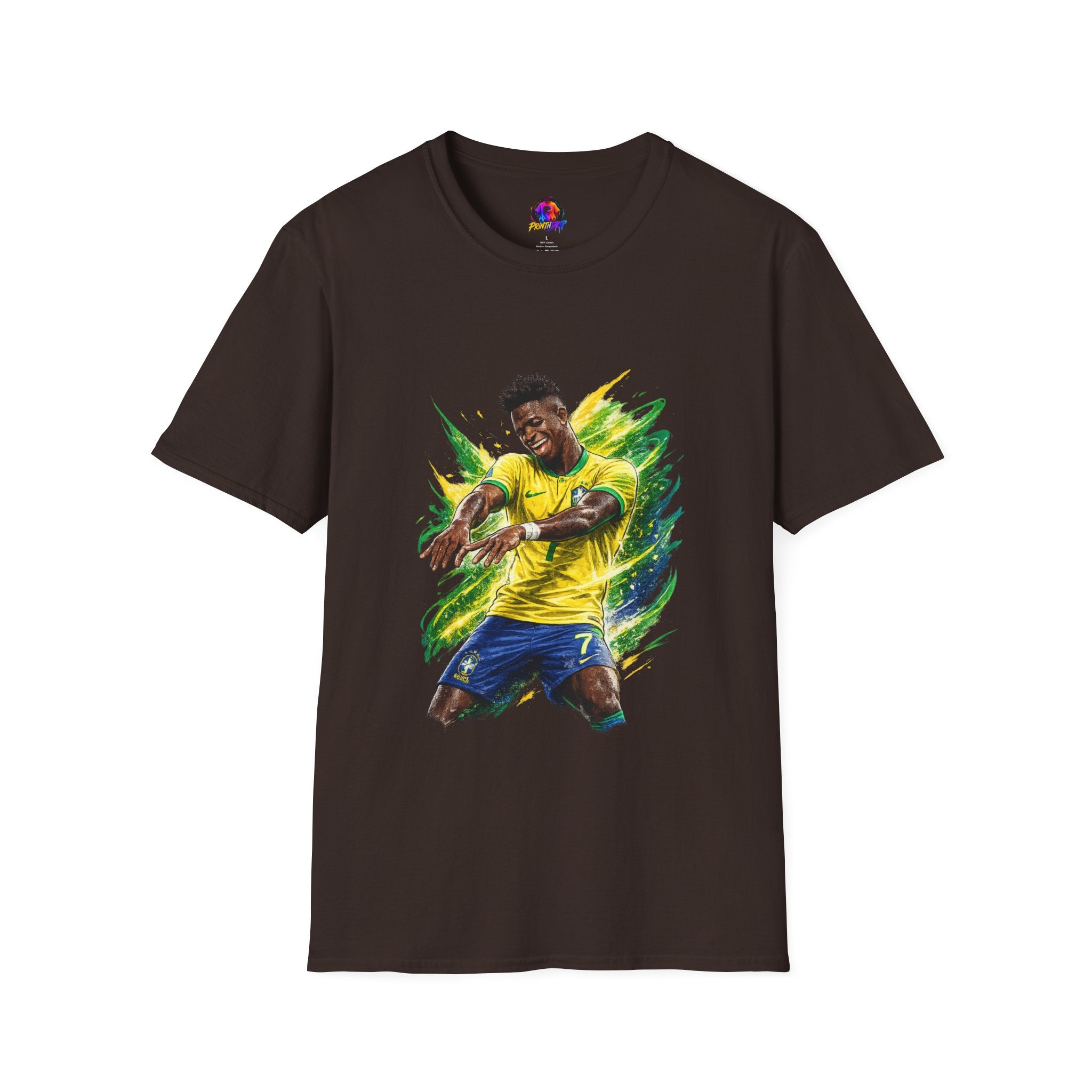 Brazil  Soccer Celebration T-Shirt — Brazilian Football Player Artwork