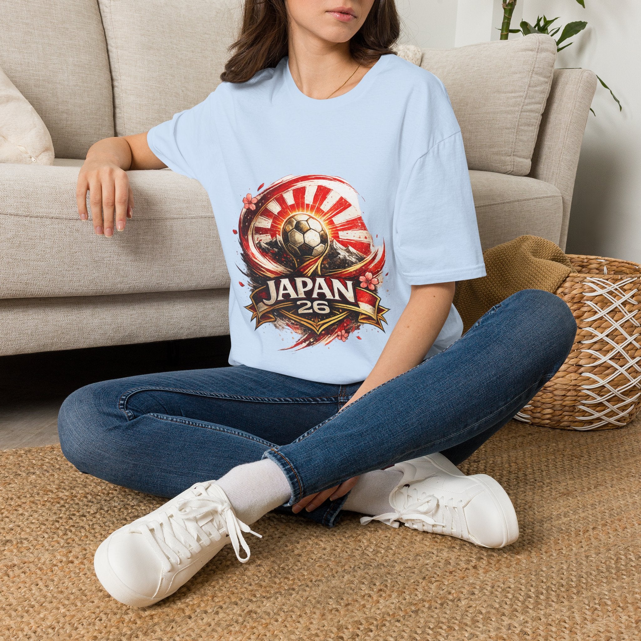 Japan Soccer T‑Shirt — Rising Sun Football Graphic