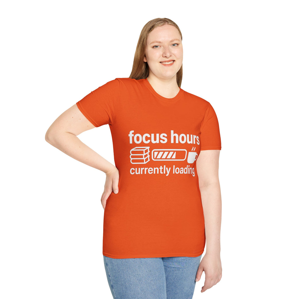 Focus Hours T-Shirt — "Focus Hours Currently Loading" Graphic Tee for Productivity & Remote Work - Trending Now - August 2026 Trends - Everyday T-Shirt