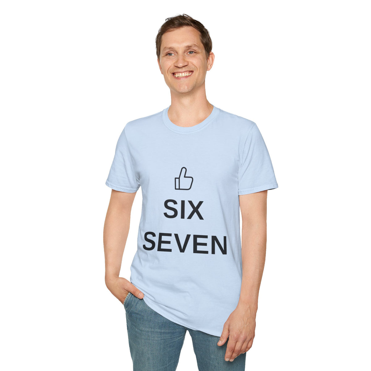 Six Seven Thumbs Up T-Shirt - Minimalist Positive Graphic Tee - Trending Now - September 2026