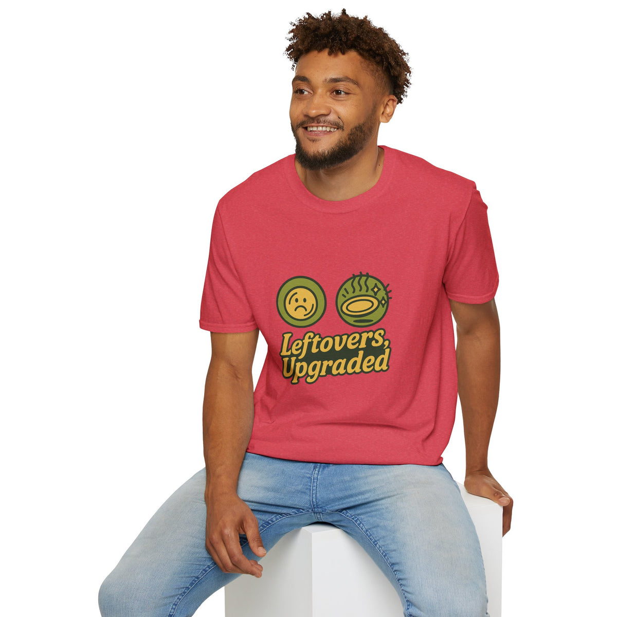 Leftovers Upgraded T-Shirt — Funny Foodie Tee with Soup & Smiley Icons - Trending Now - September 2026