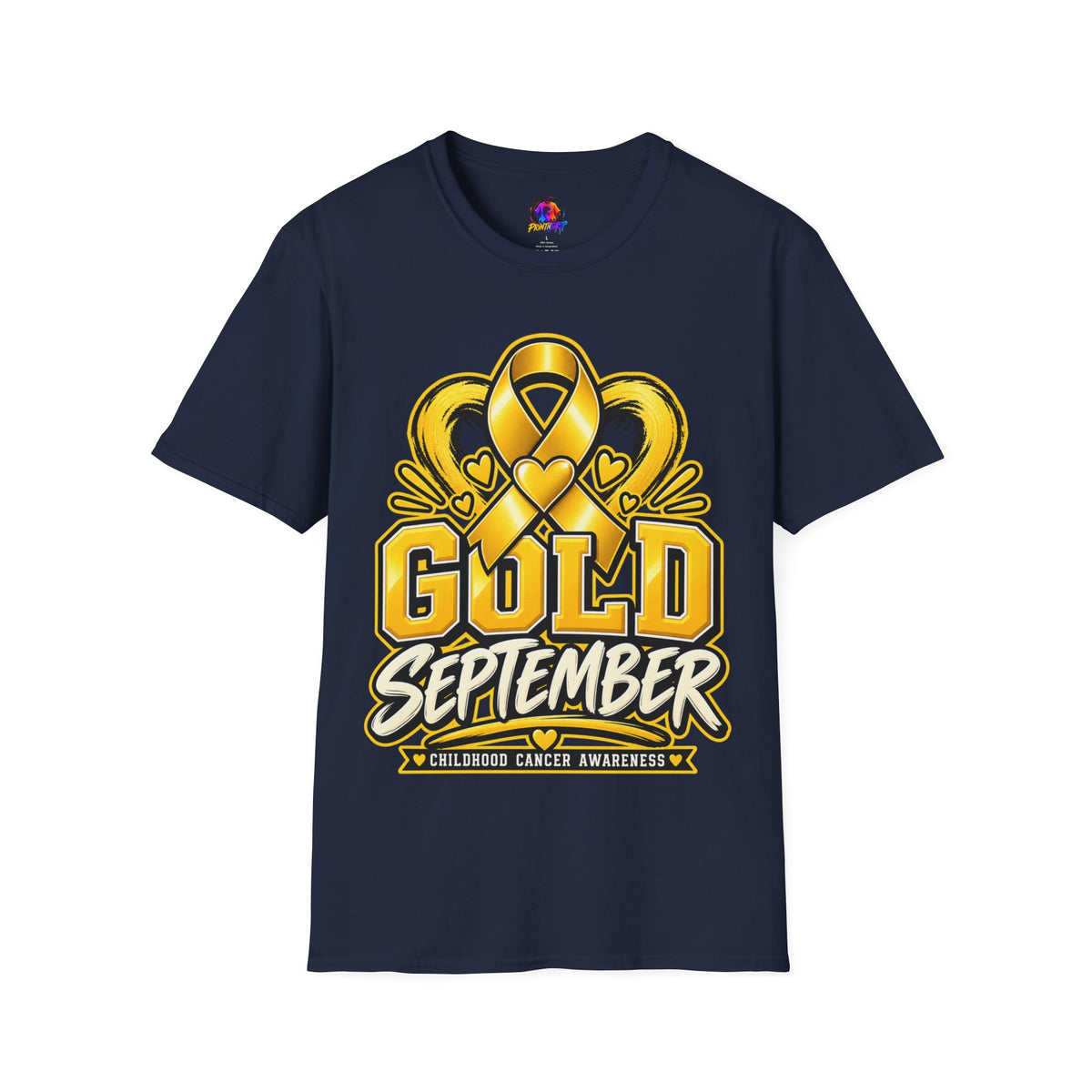 Gold September T-Shirt — Childhood Cancer Awareness Ribbon Tee