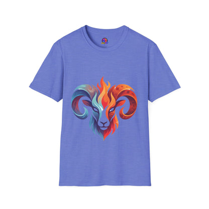 Ram Head Flame Graphic T-Shirt — Bold Aries Zodiac Tee