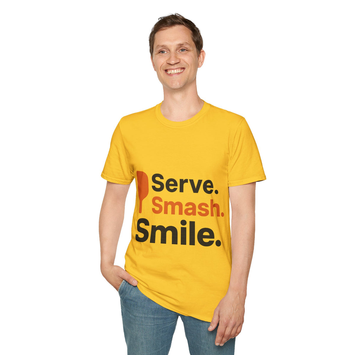 Serve Smash Smile Minimalist Pickleball Word Art White Graphic Tee - Trending Now - September 2026