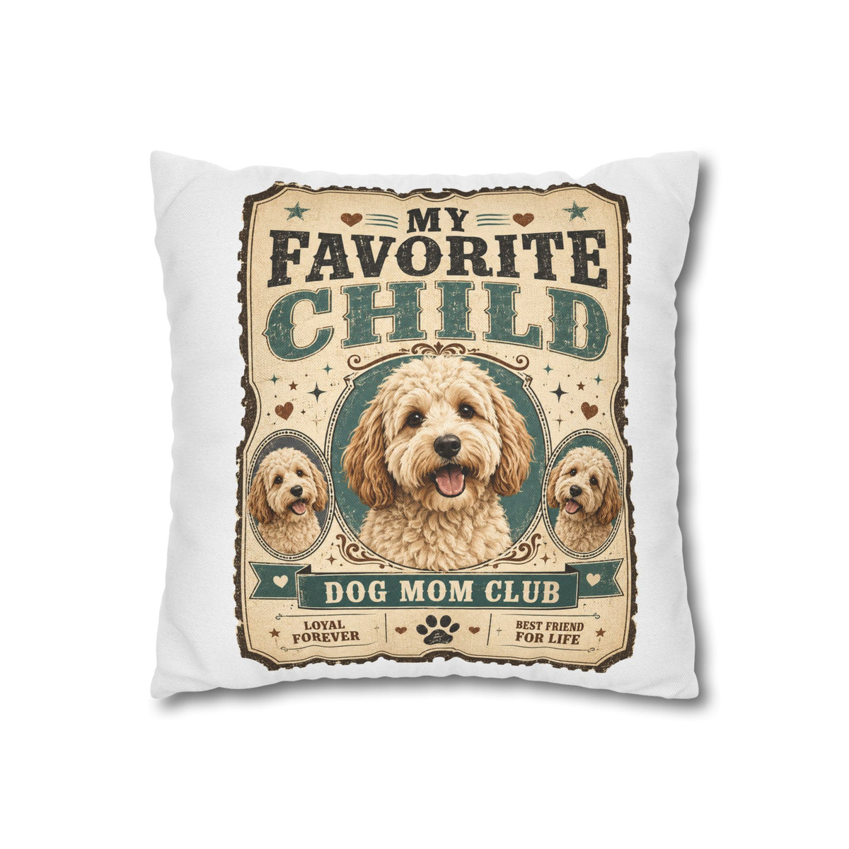 My Favorite Child Dog Mom Club Pillowcase Milo Bailey Dog Dad Mom – Cute Doodle Pet Throw Pillow