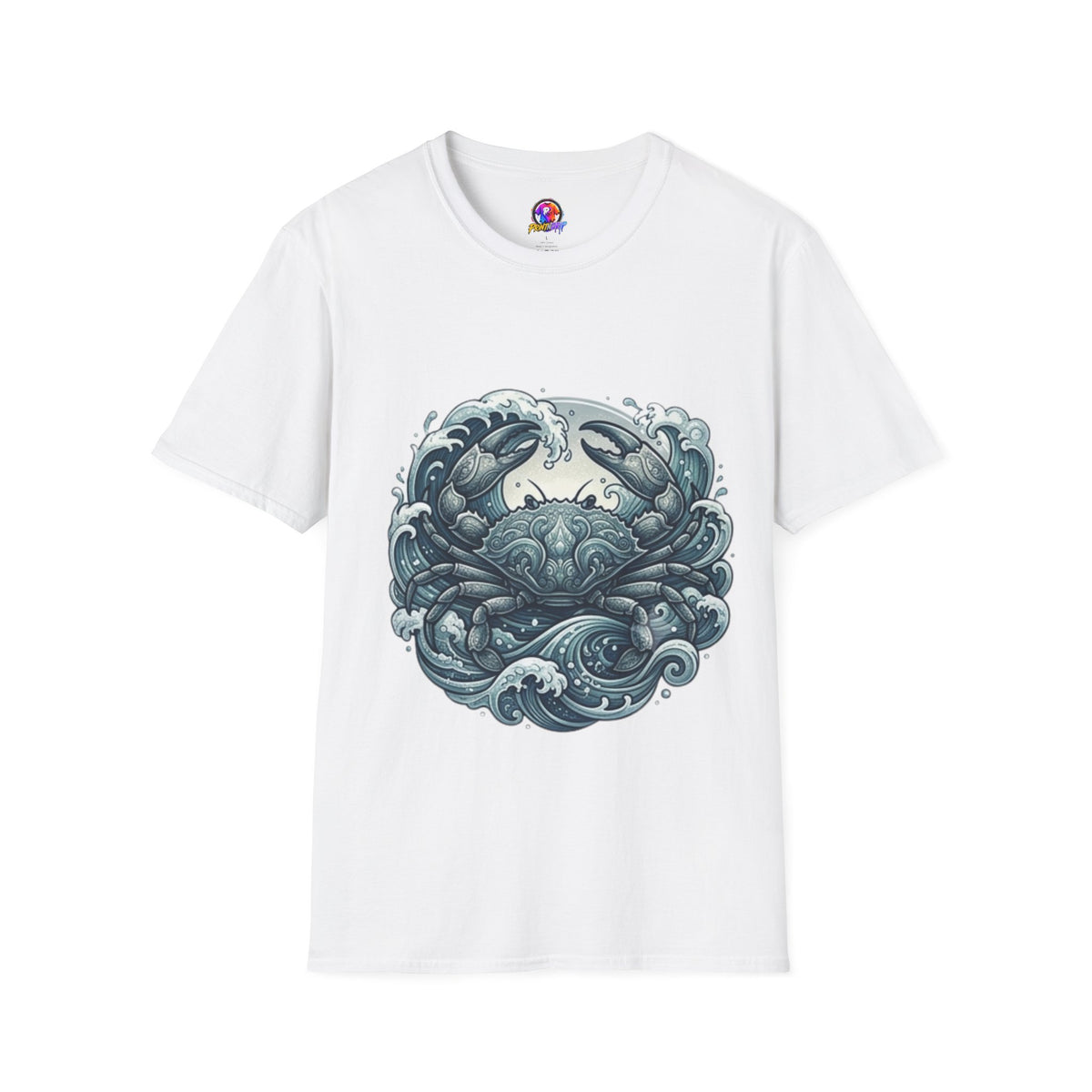 Cancer Zodiac Crab & Waves T-Shirt — Nautical Ocean Art Tee