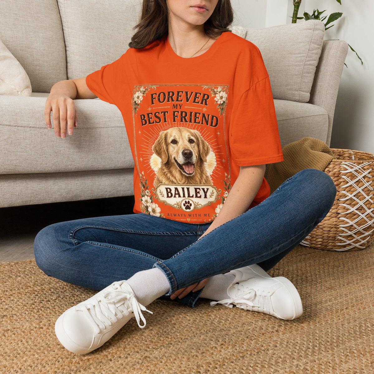 Forever My Best Friend Dog T-Shirt — Personalized Golden Retriever Tribute