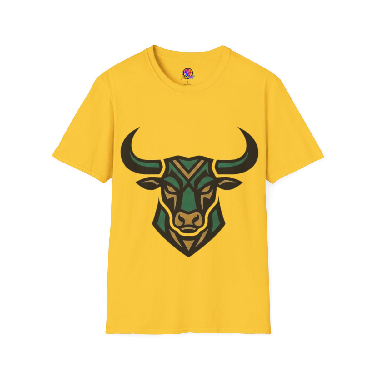 Bull Head Graphic T-Shirt — Tribal Geometric Rodeo Tee