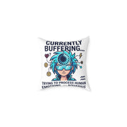 Zodiac Aquarius Currently Buffering Square Poly Canvas Pillow