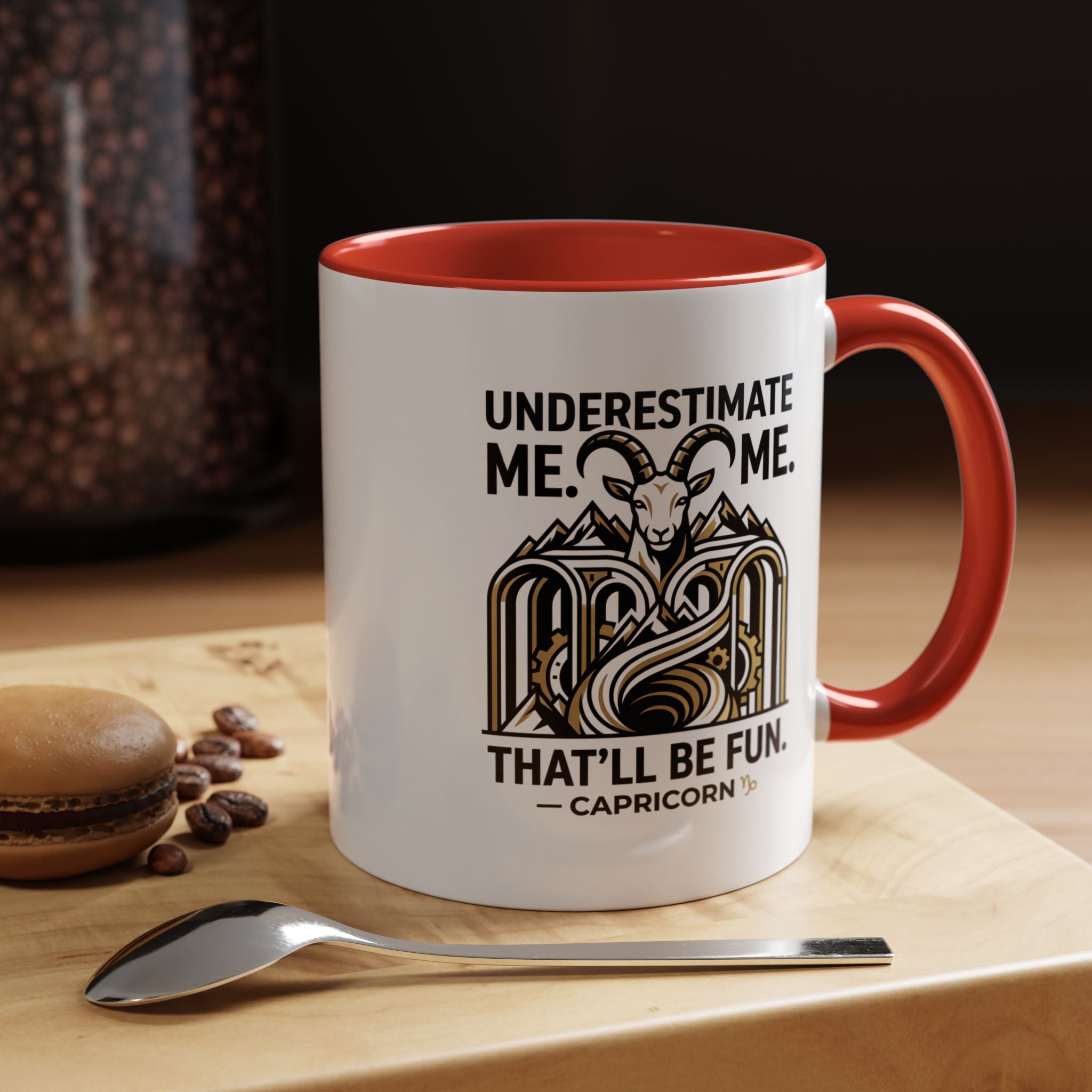 Capricorn Coffee Mug — "Underestimate Me. That'll Be Fun." Zodiac Accent Mug (11/15oz)