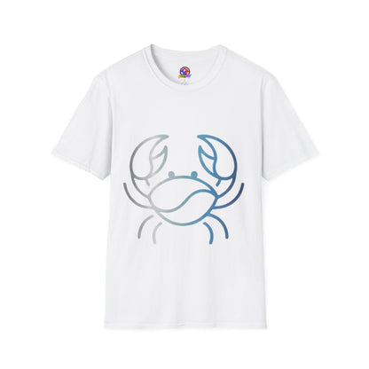 Crab Graphic T-Shirt — Coastal Blue Minimalist Beach Tee