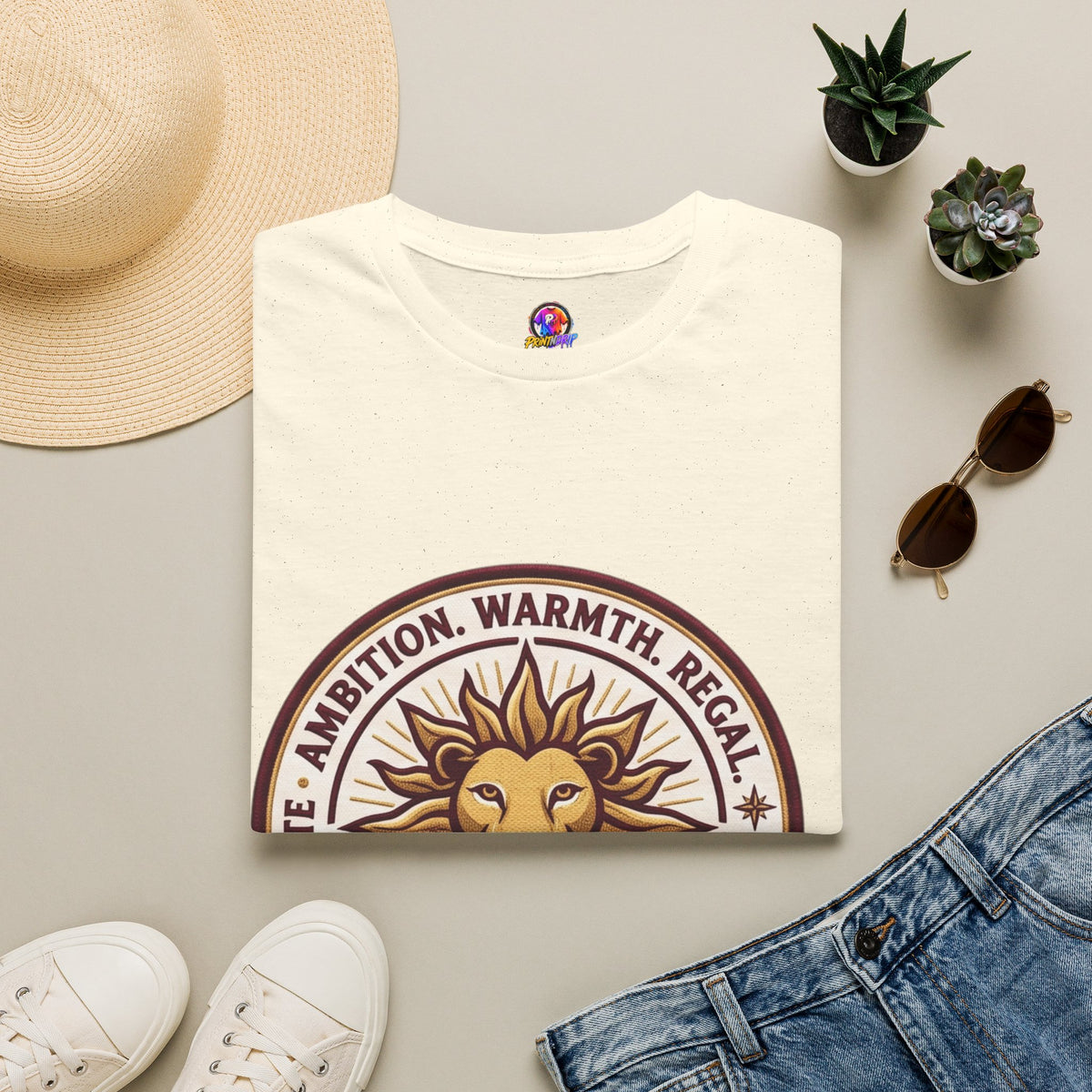 Leo Zodiac Lion T-Shirt — Ambition, Warmth & Regal Pride Graphic Tee