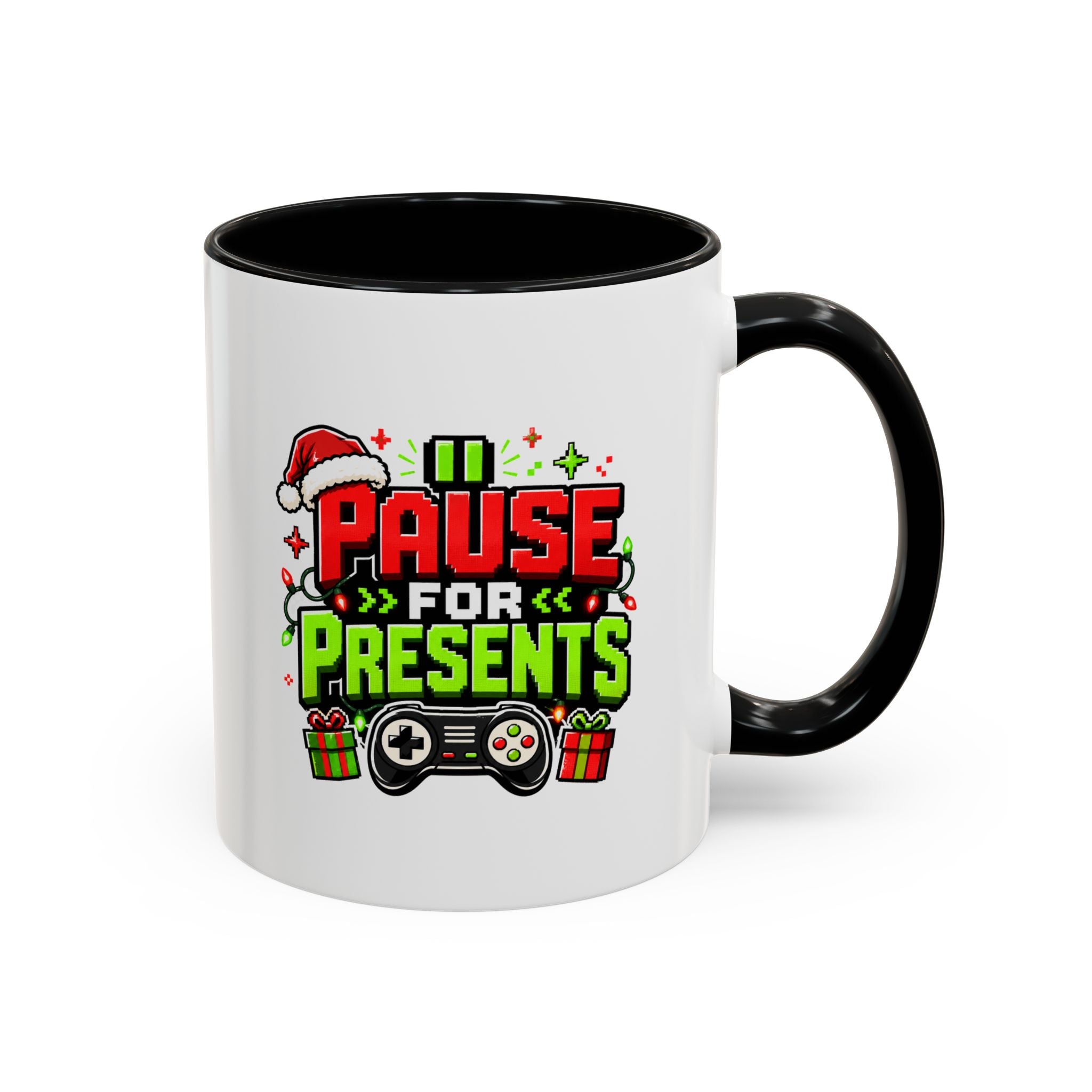 Modern Day Christmas Pause for Presents Christmas Gamer Coffee Mug