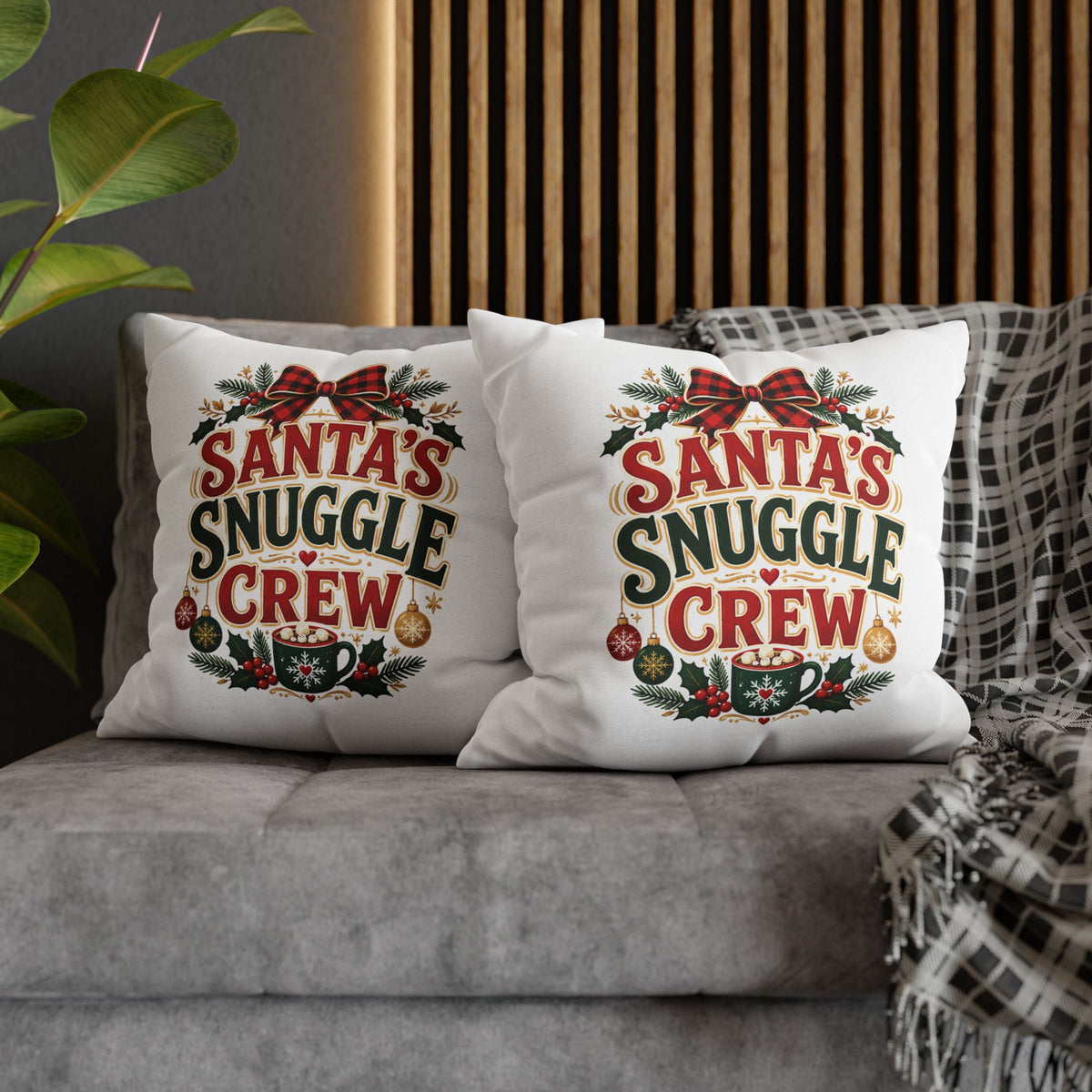 Christmas Santa’s Snuggle Crew Throw Pillow Pillowcase