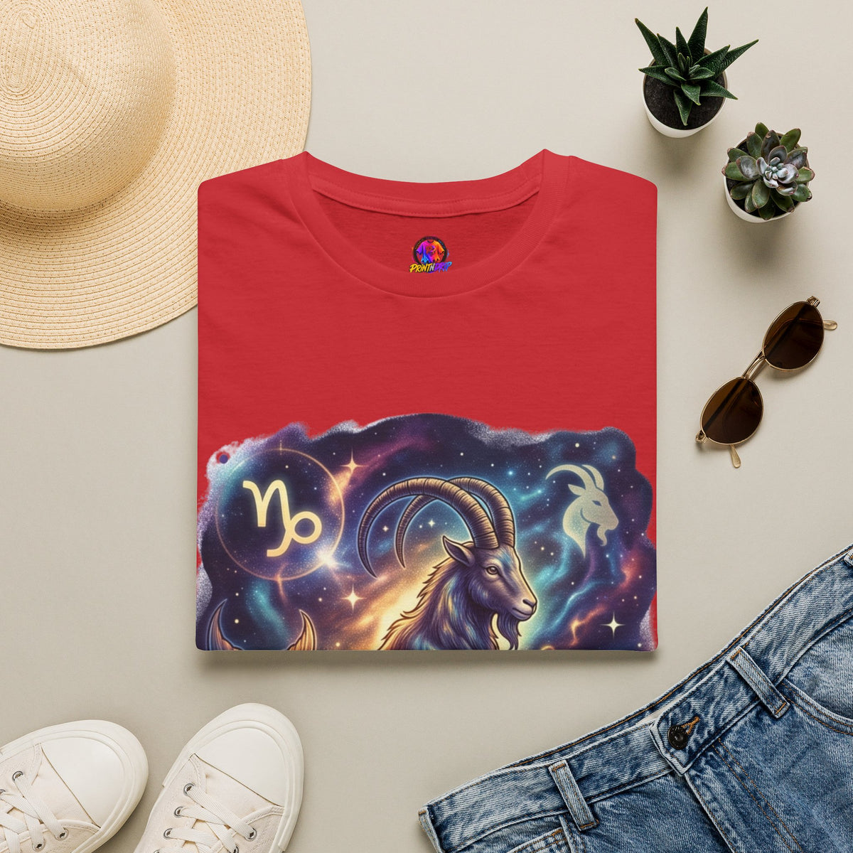 Capricorn Zodiac T-Shirt — Celestial Goat Astrology Tee